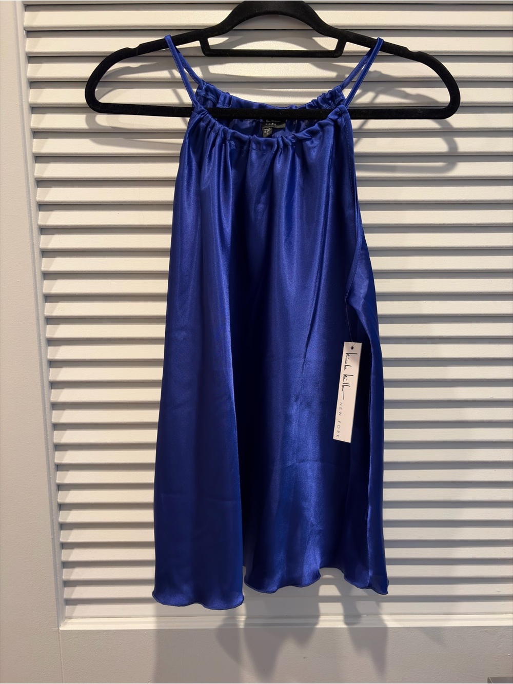 Nicole Miller Blue Halter Top